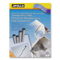 Acétate - clair Apollo - format format lettre - 8 1/2 po (215,90 mm) x 11 po (279,40 mm) - 2 lb (907,18 g) Poids de Base - Résistant à la chaleur - clair - 100 / boîte