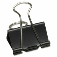 Acme Sure-Grip Triangular Fold Back Binder Clip 1 1/4" wide (5/8" capacity) - 1.25" (31.75 mm) Width - 0.6" (15.88 mm) Size Capacity - Black - Steel - 12 / Pack