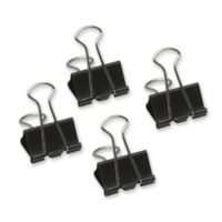 Acme Sure-Grip Triangular Fold Back Binder Clip 1" wide (1/2" capacity) - 1" (25.40 mm) Width - 0.5" (12.70 mm) Size Capacity - Black - Steel - 12 / Pack