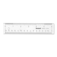 Acme United Office Desk Acrylic Ruler - 6" (152.40 mm) Length - Metric, Imperial Measuring System - Acrylic - Clear - 1 Each