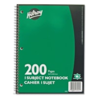 Hilroy Executive Coil One Subject Notebook - 200 Pages - Wire Bound - 8" (203.20 mm) x 10 1/2" (266.70 mm) Sheet Size - Assorted Paper - Subject - 1 Each