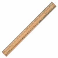 Acme United Metal Edge Double Bevel School Ruler - 12" (304.80 mm) Length - Wood - 1 Each