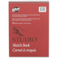 Hilroy Professional Studio Sketch Book - 30 Sheets - Plain - Coilock - 9" (228.60 mm) x 12" (304.80 mm) Sheet Size - White Paper - Perforated, Easy Tear - 1 Each