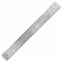 Acme United Wescott Ruler - 12" (304.80 mm) Length - 1/16, 1/32 Graduations - Imperial Measuring System - Stainless Steel - Silver - 1 Each