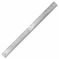 Acme United Wescott Ruler - 18" (457.20 mm) Length - 1/16, 1/32 Graduations - Imperial Measuring System - Stainless Steel - Silver - 1 Each