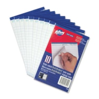 Bloc de papier Hilroy - 50 Feuilles - 0,28 po (7,14 mm) Avec ligne - format 5 po (127 mm) x 7 3/8 po (187,33 mm) - Paper Blanc - Microperforé, Décollage facile - 1 chaque