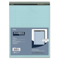 Hilroy Cambridge Perforated Colored Notepad - 50 Sheets - 20 lb (9071.85 g) Basis Weight - 8 1/2" (215.90 mm) x 11 3/4" (298.45 mm) Sheet Size - Blue Paper - Micro Perforated, Easy Tear, Stiff-back - 3 / Pack