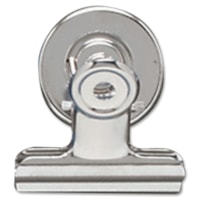 ACCO Magnetic Bulldog Clip - 1.50" (38.10 mm) Width - Silver - Metal - 24 / Box