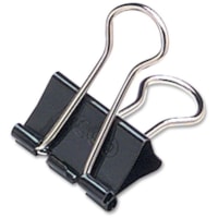 ACCO Small Foldback Binder Clips 1" wide (3/8" capacity) - Small - 1" (25.40 mm) Width - 0.4" (9.53 mm) Size Capacity - Steel - 12 / Box