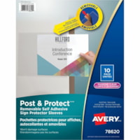 Avery® Post & Protect Removable Self-Adhesive Display Protector - For Letter 8 1/2" (215.90 mm) x 11" (279.40 mm) Sheet - Rectangular - Clear - 10 / Pack