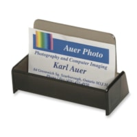 Acme United Desktop Business Card Holder - Plastic - Smoke - 1 Each