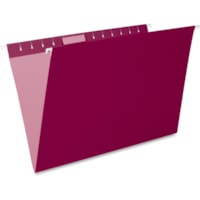 Pendaflex 1/5 Tab Cut Legal Recycled Hanging Folder - 8 1/2" (215.90 mm) x 14" (355.60 mm) - Burgundy - 10% Recycled - 25 / Box