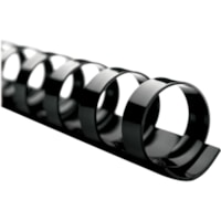 GBC CombBind Binding Spines - 2" (50.8 mm) Maximum Capacity - 500 x Sheet Capacity - 19 x Rings - Round - Black - Plastic - 50 / Box