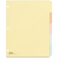 Oxford Plain Tab Index Divider - 5 Tab(s)/Set - 8.50" (215.90 mm) Divider Width x 11" (279.40 mm) Divider Length - Letter - Buff Divider - 10% Recycled - 5 / Set