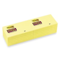 Post-it® Super Sticky Adhesive Notes - 3" (76.20 mm) Flag/Note Width x 5" (127 mm) Flag/Note Length - Rectangle - "Canary Yellow - 1 Each