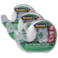 3M Scotch Magic transparent Tape with Dispenser - 27.3 yd (25 m) Length x 0.75" (19 mm) Width - 1" (25.40 mm) Core - Dispenser Included - For Mending, Sealing - 1 / Pack