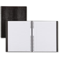 Blueline NotePro Lizard-Look Hard Cover Composition Book - 150 Sheets - Twin Wirebound - 11" (279.40 mm) x 8 1/2" (215.90 mm) Sheet Size - 8.50" (215.90 mm) Height x 11.63" (295.40 mm) Width x 18.88" (479.55 mm) Length - Black Cover - Hard Cover, Micro Perforated, Index Sheet, Self-adhesive, Pocket 