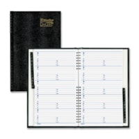 Blueline Telephone & Address Book - Twin Wirebound - 5" (12.7 cm) Sheet Size - Black - Recycled - 1 Each