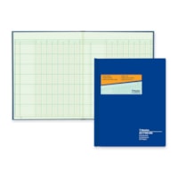 Livre avec colonnes Blueline - 80 Feuilles - Gommée - format 10 po (25,4 cm) x 12 1/4 po (31,1 cm) - 8 Colonnes par feuille - Sheet(s) Vert - Cover Bleu - Recyclé - 1 chaque