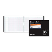 Blueline 769 Series Columnar Book - 80 Sheet(s) - Twin Wirebound - 15" (38.1 cm) x 12" (30.5 cm) Sheet Size - 36 Columns per Sheet - White Sheet(s) - Black Cover - Recycled - 1 Each
