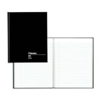 Blueline Hard Cover Composition Book - 144 Pages - Perfect Bound - Ruled Margin - 9 1/4" (234.95 mm) x 7 1/4" (184.15 mm) Sheet Size - White Paper - Black Cover - Hard Cover - Recycled - 1 Each