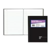 Livre avec colonnes Blueline - 112 Feuilles - Perfect Bind - format 7 11/16 po (19,5 cm) x 10 1/4 po (26 cm) - Sheet(s) Blanc - Cover Noir - Recyclé - 1 chaque