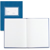 Blueline Lab Composition Book - 100 Sheets - 200 Pages - Perfect Bound - Both Side Ruling Surface - Ruled Red Margin - 10 1/2" (266.70 mm) x 8" (203.20 mm) Sheet Size - White Paper - Blue Cover - Hard Cover - Recycled - 1 Each