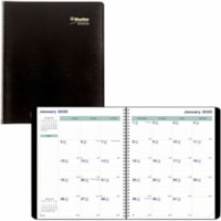 Blueline 16-Month Monthly Planner, 11"x 9-1/16" Bilingual, Black - Julian Dates - Monthly - 16 Month - September 2024 - December 2025 - 8" (203.20 mm) x 10 1/2" (266.70 mm) Sheet Size - BlackBilingual, Reference Calendar, Address Directory, Phone Directory - 1 Each