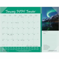 Blueline Canadian Provinces Monthly Desk Pad Calendar 22"x 17" , Bilingual - Julian Dates - Monthly - 1 Year - January 2025 - December 2025 - 1 Month Single Page Layout - 21 1/4" (539.75 mm) x 17" (431.80 mm) Sheet Size - Desk Pad - Vinyl - Bilingual, Notepad, Reference Calendar, Reinforced - 1 Each