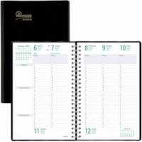 Blueline Timanager 13-Month Weekly Planner, 9-1/6" x 5-7/8" , English - Julian Dates - Weekly - December 2024 - December 2025 - 7:00 AM to 8:30 PM - Half-hourly - 1 Week Double Page Layout - 6" (152.40 mm) x 9 3/8" (238.13 mm) Sheet Size - Twin Wire - Vinyl - Black CoverAppointment Schedule, Referen