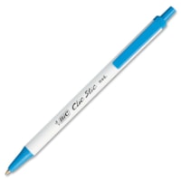 BIC Clic Stic Ball Pen - Medium Pen Point - Retractable - Blue Ink - White Barrel - 12 / Dozen