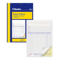 Blueline Sales Order Book - 50 Sheet(s) - 2 Part - Carbonless Copy - 5 3/8" (13.7 cm) x 8" (20.3 cm) Sheet Size - Blue Cover - 1 Each