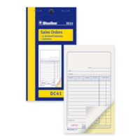 Blueline Sales Order Book - 50 Sheet(s) - 2 Part - Carbonless Copy - 3 1/2" (8.9 cm) x 6 1/2" (16.5 cm) Sheet Size - Blue Cover - 1 Each