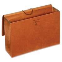 Globe-Weis Legal Recycled Expanding File - 5 1/4" Expansion - Leatherette - Redrope