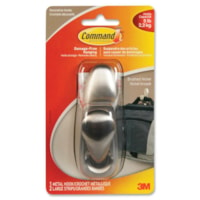 3M Command Forever Classic Hook - 5 lb (2267.96 g) Capacity - for Garment - Metal, Nickel - 1 Pack Each