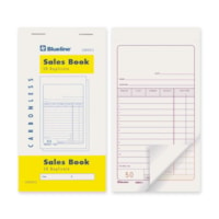 Livre des ventes Blueline - 50 Feuilles - Gommée - 2 Pièce - Autocopiant - format 3 1/2 po (8,9 cm) x 6 po (15,2 cm) - Sheet(s) Blanc - Print Color Rouge, Noir - 1 chaque