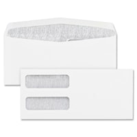 Blueline Double Window Envelopes - Double Window - #9 - 4" (101.60 mm) Width x 9" (228.60 mm) Length Diameter - 100 / Box - White