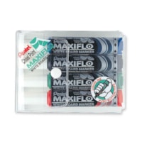 Pentel Whiteboard Maxi Marker - Chisel Marker Point - Blue, Black, Red, Green Ink - Alcohol Based - Clear Barrel - 4 / Pack