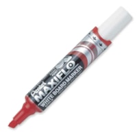 Pentel Whiteboard Maxi Marker - Chisel Marker Point - Red Ink - Alcohol Based - Clear Barrel - 1 Each