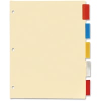 Oxford Premium Series Index Tab - 5 Tab(s) - 8.50" (215.90 mm) Divider Width x 11" (279.40 mm) Divider Length - Letter - Assorted Tab(s) - Insertable, Reinforced Edges, Rip Proof - 5 / Set