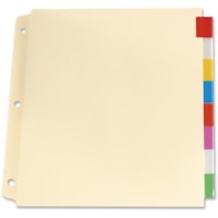 Oxford Loose Leaf Index Tab - 8 Tab(s) - 9.75" (247.65 mm) Divider Width x 11" (279.40 mm) Divider Length - 3 Hole Punched - Assorted Plastic Tab(s) - Reinforced Edges - 1 / Set