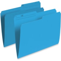 Pendaflex 1/2 Tab Cut Letter Recycled Top Tab File Folder - 8 1/2" (215.90 mm) x 11" (279.40 mm) - Blue - 10% Recycled - 100 / Box