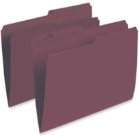 Pendaflex 1/2 Tab Cut Letter Recycled Top Tab File Folder - 8 1/2" (215.90 mm) x 11" (279.40 mm) - Burgundy - 10% Recycled - 100 / Box