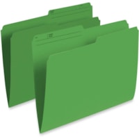 Pendaflex 1/2 Tab Cut Letter Recycled Top Tab File Folder - 8 1/2" (215.90 mm) x 11" (279.40 mm) - Green - 10% Recycled - 100 / Box