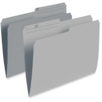 Pendaflex 1/2 Tab Cut Letter Recycled Top Tab File Folder - 8 1/2" (215.90 mm) x 11" (279.40 mm) - Gray - 10% Recycled - 100 / Box