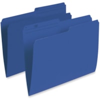 Pendaflex 1/2 Tab Cut Letter Recycled Top Tab File Folder - 8 1/2" (215.90 mm) x 11" (279.40 mm) - Navy - 10% Recycled - 100 / Box