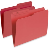 Pendaflex 1/2 Tab Cut Letter Recycled Top Tab File Folder - 8 1/2" (215.90 mm) x 11" (279.40 mm) - Red - 10% Recycled - 100 / Box