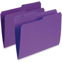 Pendaflex 1/2 Tab Cut Letter Recycled Top Tab File Folder - 8 1/2" (215.90 mm) x 11" (279.40 mm) - Violet - 10% Recycled - 100 / Box