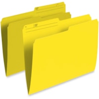 Pendaflex 1/2 Tab Cut Letter Recycled Top Tab File Folder - 8 1/2" (215.90 mm) x 11" (279.40 mm) - Yellow - 10% Recycled - 100 / Box