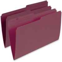 Pendaflex 1/2 Tab Cut Legal Recycled Top Tab File Folder - 8 1/2" (215.90 mm) x 14" (355.60 mm) - Burgundy - 10% Recycled - 100 / Box